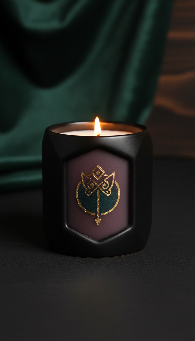 Matte Black Ceramic Library Candle
